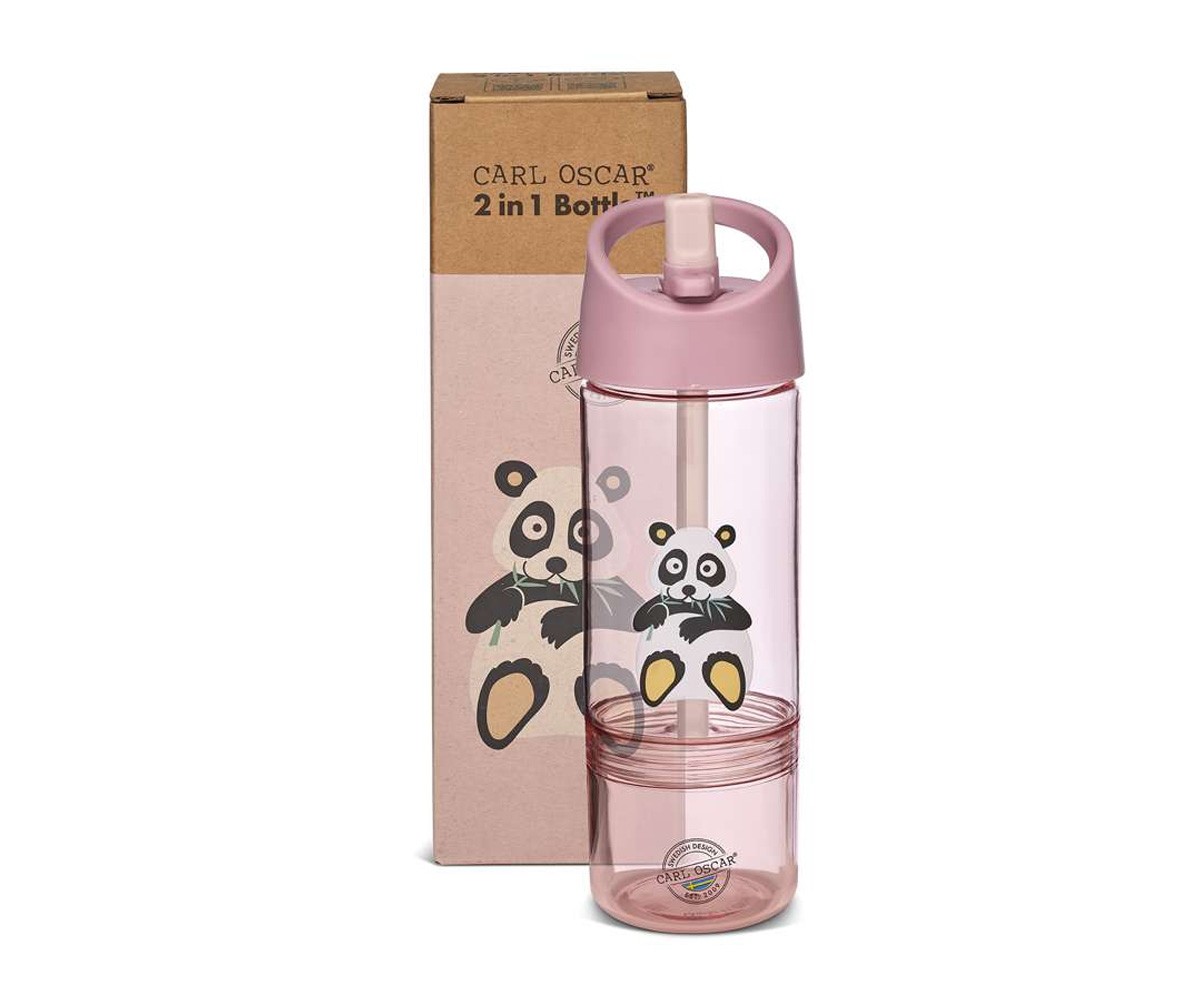 Garrafa Tritan 2 em 1 Panda Pink