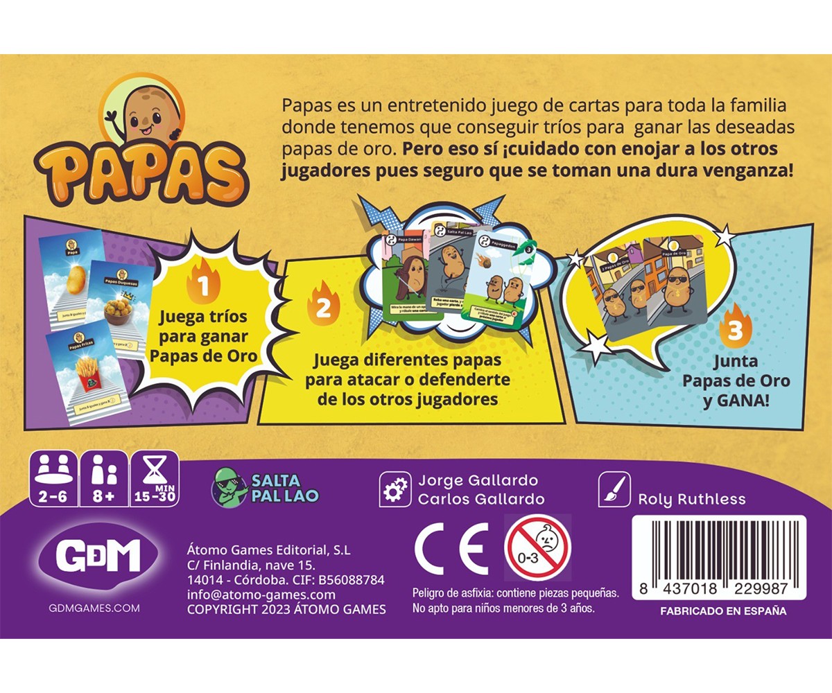 Jogo de cartas Papas
