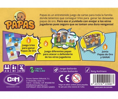 Juego de Cartas Papas