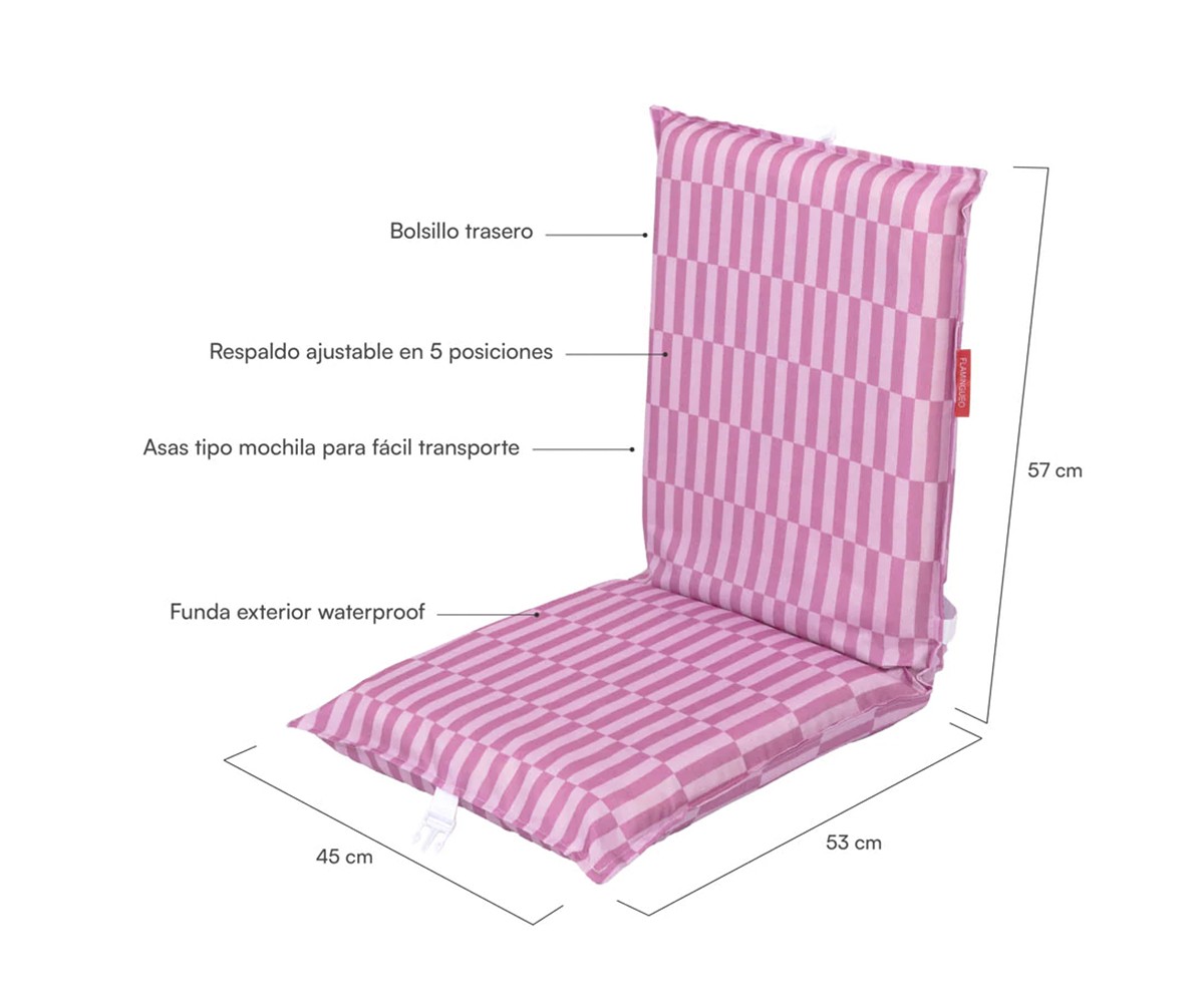 Schienale Pieghevole Blake Pink Beach