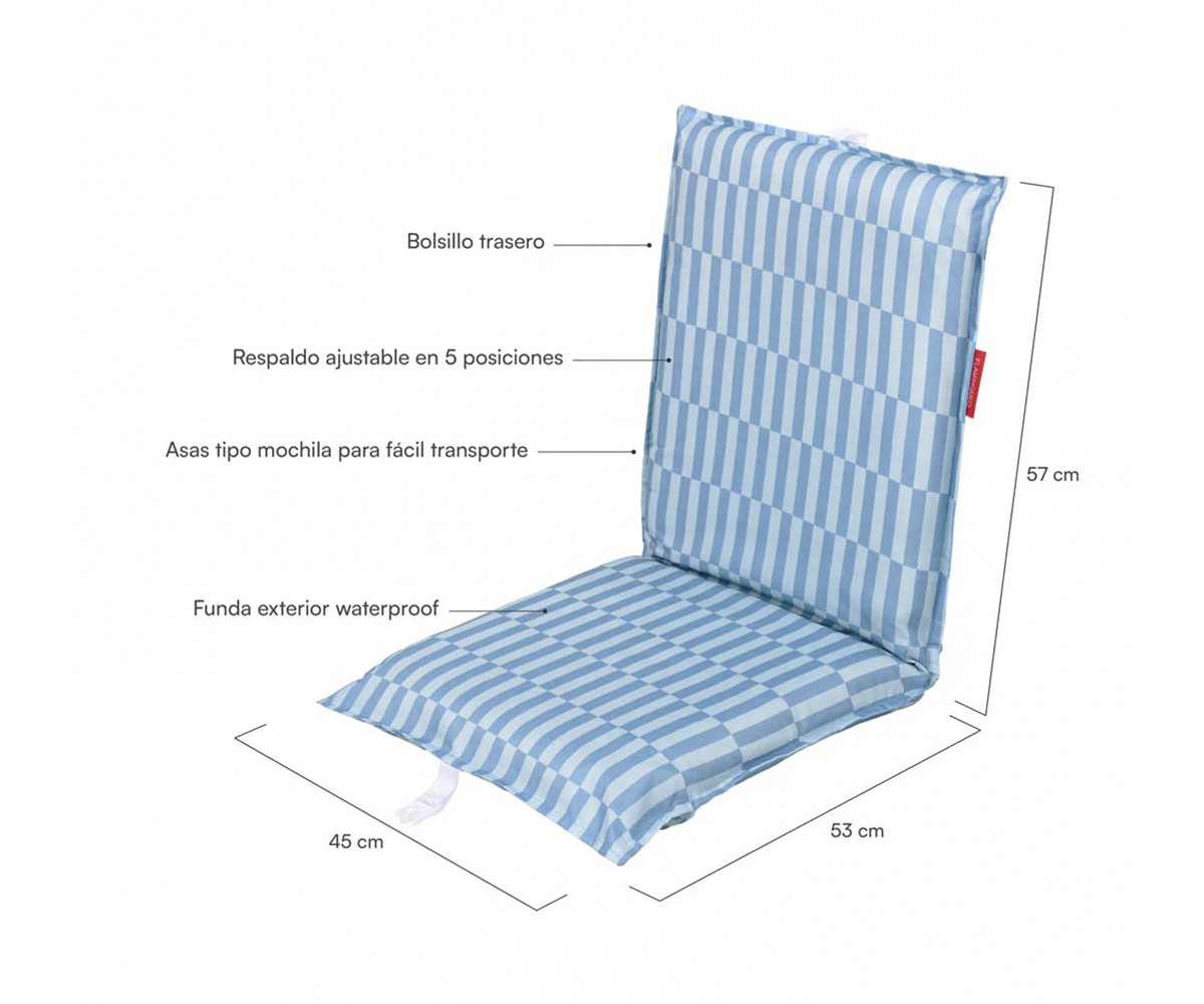 Respaldo Plegable Playa Azul Blake