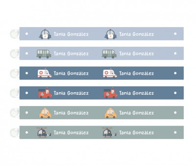 6 Cintas para Colgar Ropa City Cars Personalizables