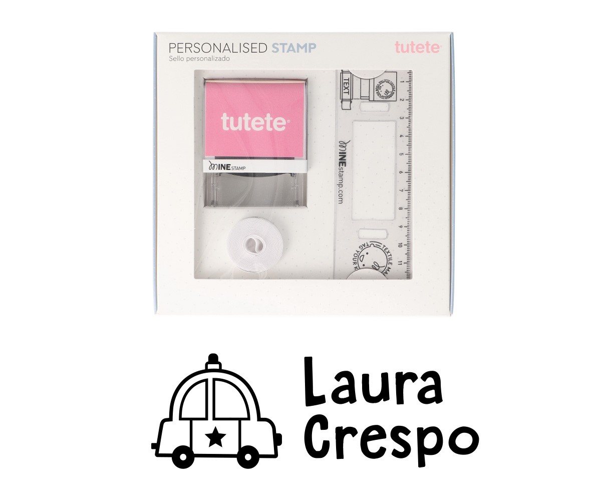 Sello Personalizado Policía +  Cinta Blanca para Ropa Oscura