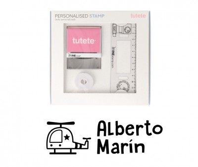 Sello Personalizado Helicóptero +  Cinta Blanca para Ropa Oscura