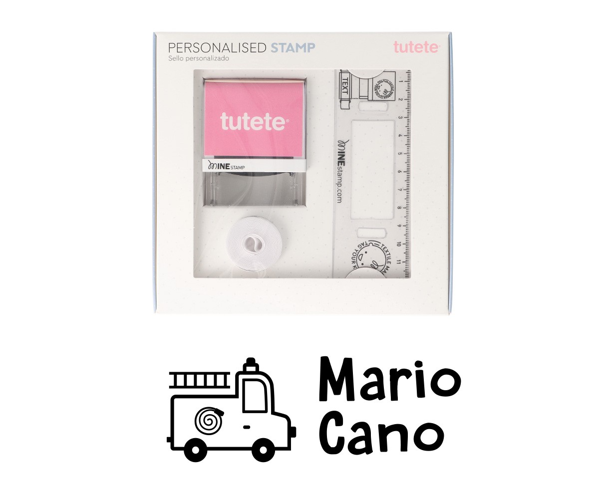 Sello Personalizado Bomberos +  Cinta Blanca para Ropa Oscura