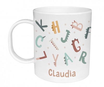 Taza de Plástico Personalizada Funny Letters