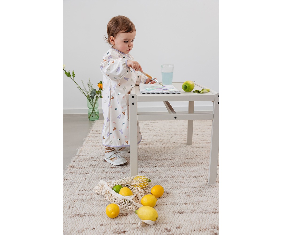 Bata de Pintura Escolar Happy Fruits Light Blue