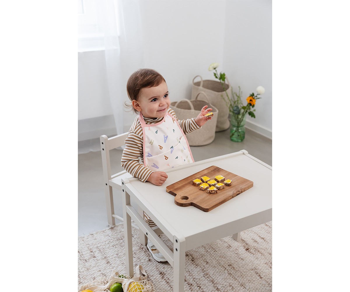 Babero Impermeable Extra Grande Happy Fruits Peach