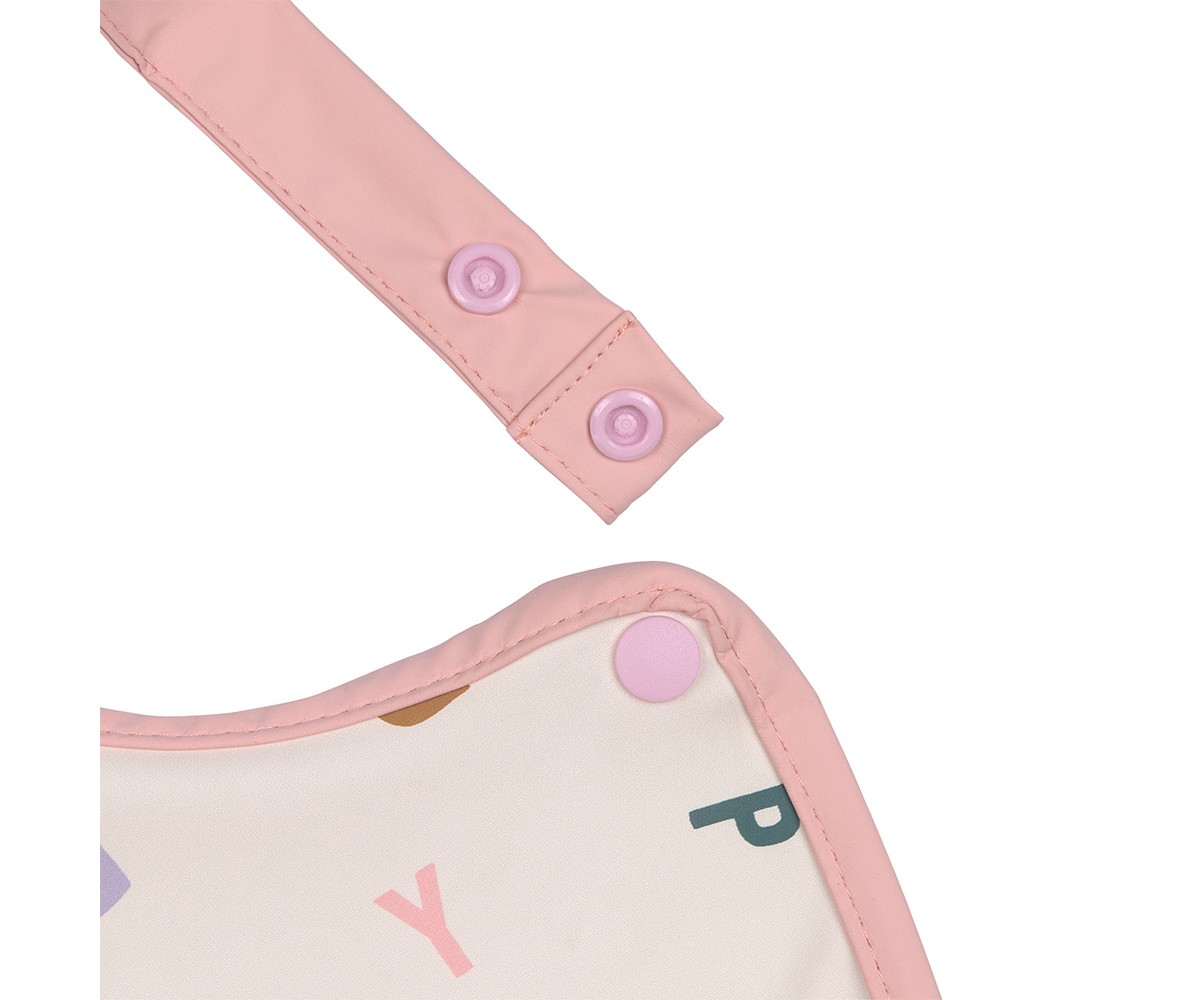 Babero Impermeable Extra Grande Happy Fruits Peach