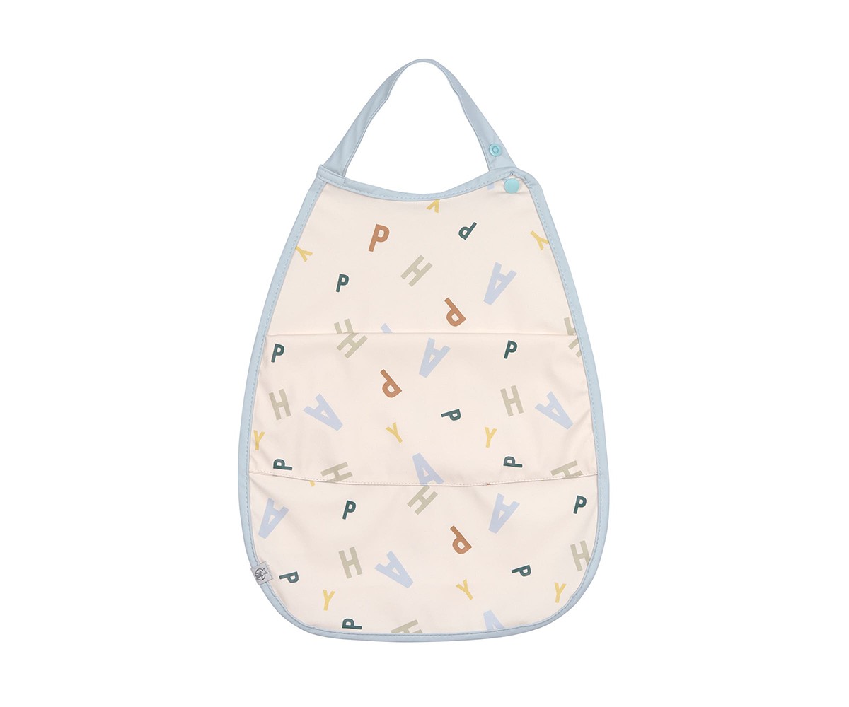 Bavoir Imperméable XL Happy Fruits Light Blue