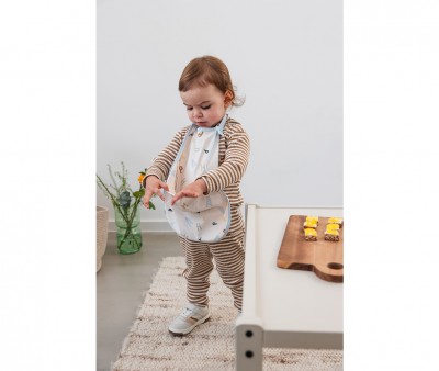 Bavoir Imperméable XL Happy Fruits Light Blue