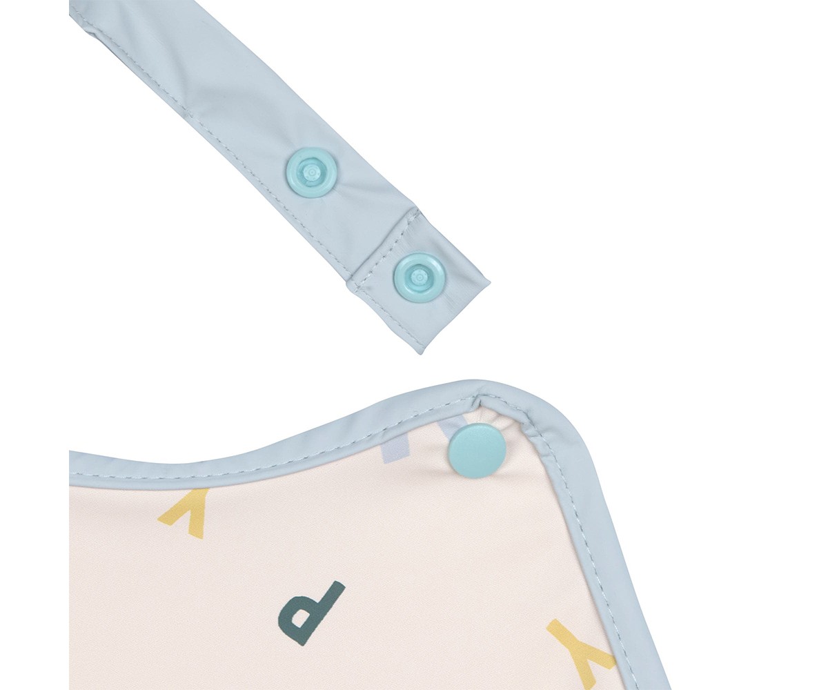 Babero Impermeable Extra Grande Happy Fruits Light Blue