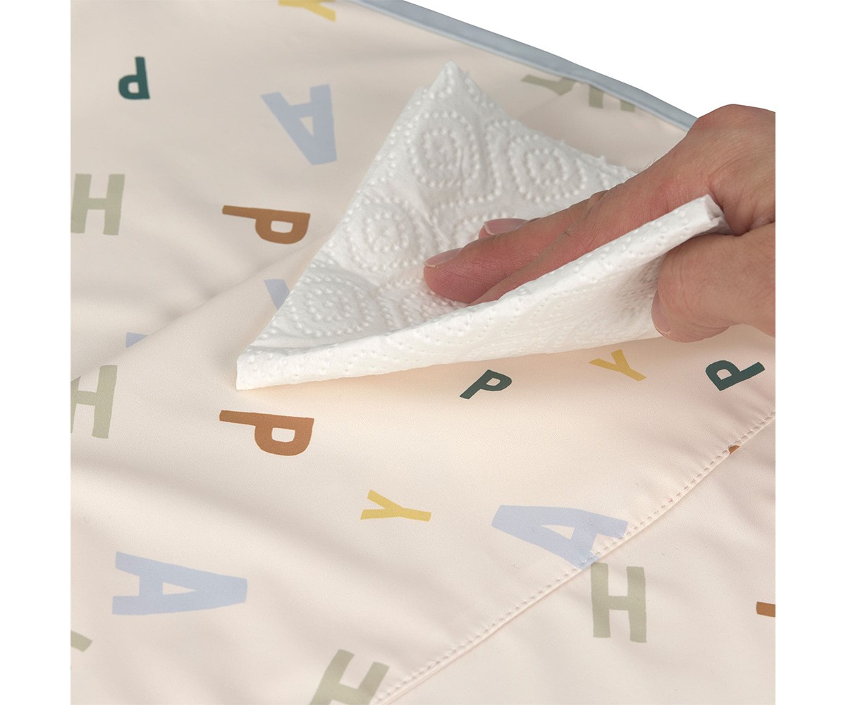 Babero Impermeable Extra Grande Happy Fruits Light Blue