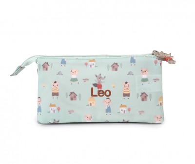 Estuche 3 Compartimentos The Three Little Pigs Personalizable