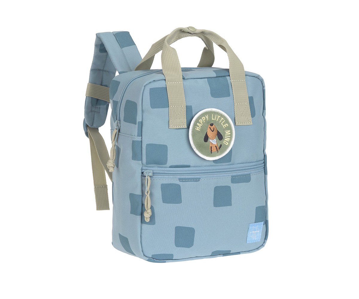 Mochila Square Pattern Party Blue / Green Personalizable
