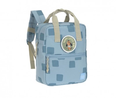 Mochila Square Pattern Party Blue / Green Personalizable
