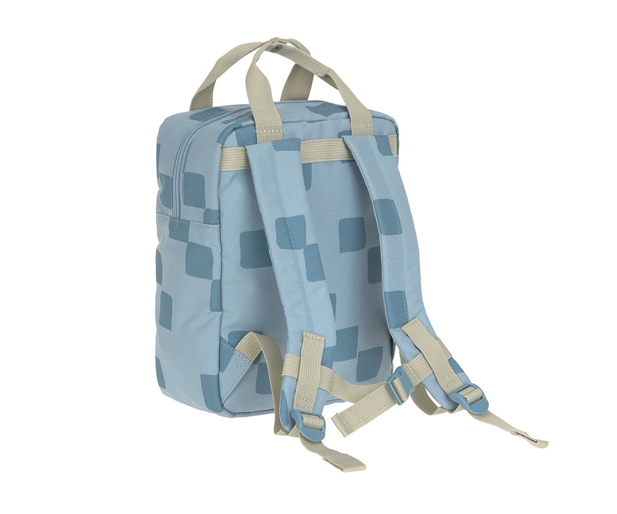 Mochila Square Pattern Party Blue / Green Personalizable