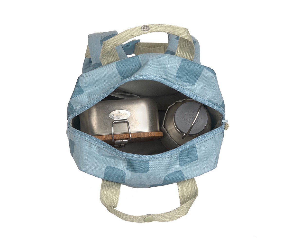 Mochila Square Pattern Party Blue / Green Personalizable