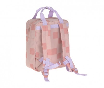 Mochila Square Pattern Party Rose / Lilac Personalizable