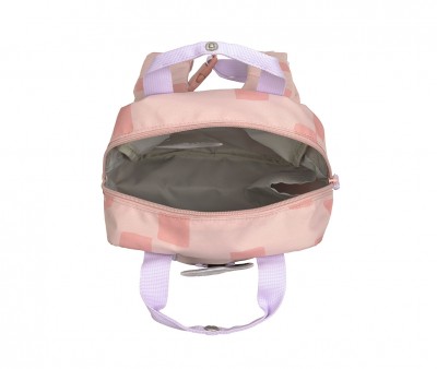 Mochila Square Pattern Party Rose / Lilac Personalizable