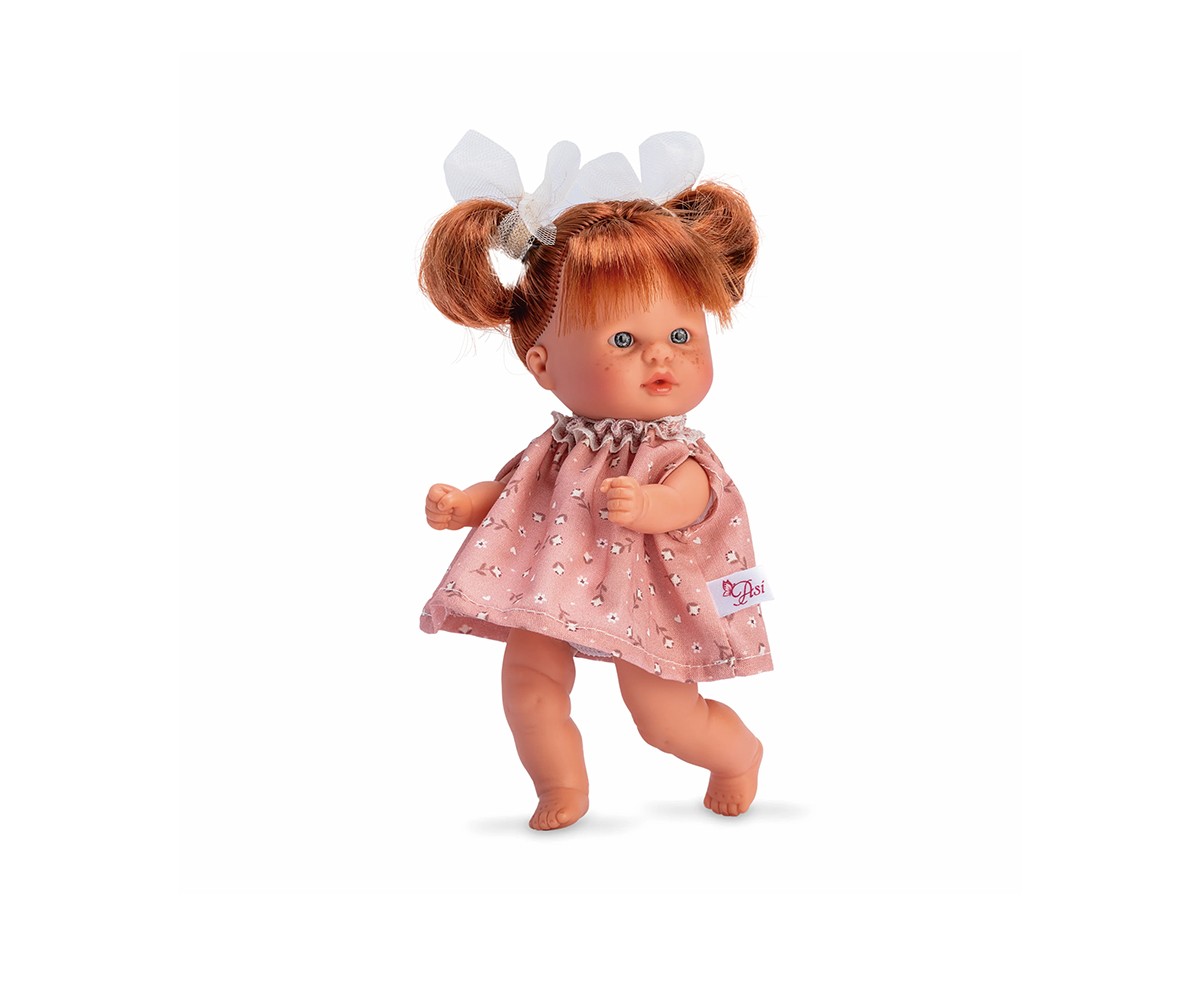 Muñeca Bomboncín Vestido Rosa Flor Beige 20 cm