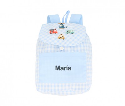 Mochila Pequeña Vichy City Cars Personalizable