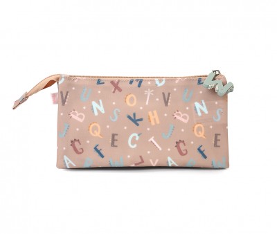 Estuche 3 Compartimentos Funny Letters Personalizable