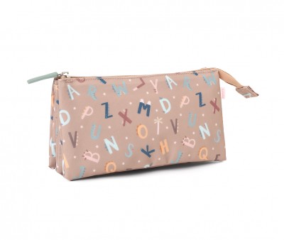 Estuche 3 Compartimentos Funny Letters Personalizable