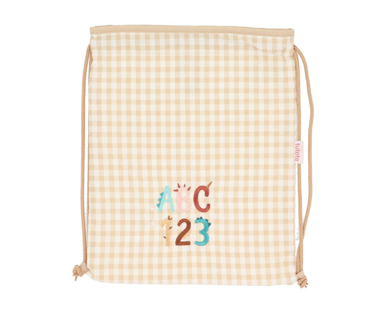 Sac à Dos Ficelle Vichy Funny Letters Personnalisable