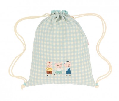 Mochila Saco Vichy The Three Little Pigs Personalizable
