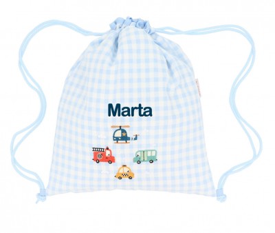 Mochila Saco Vichy City Cars Personalizable