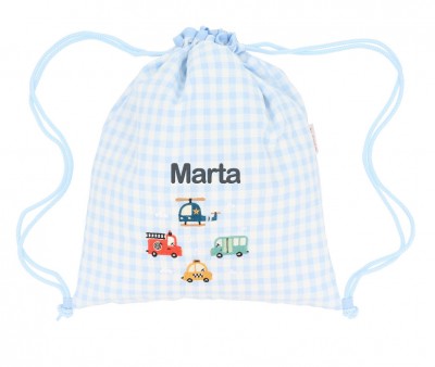 Mochila Saco Vichy City Cars Personalizable