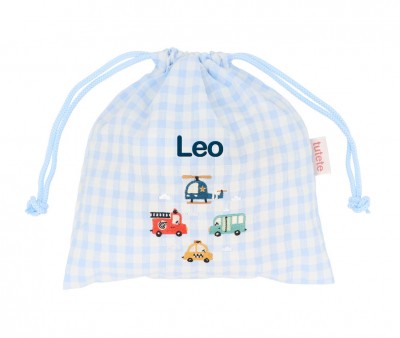 Bolsa  Merenda personalizável Vichy City Cars