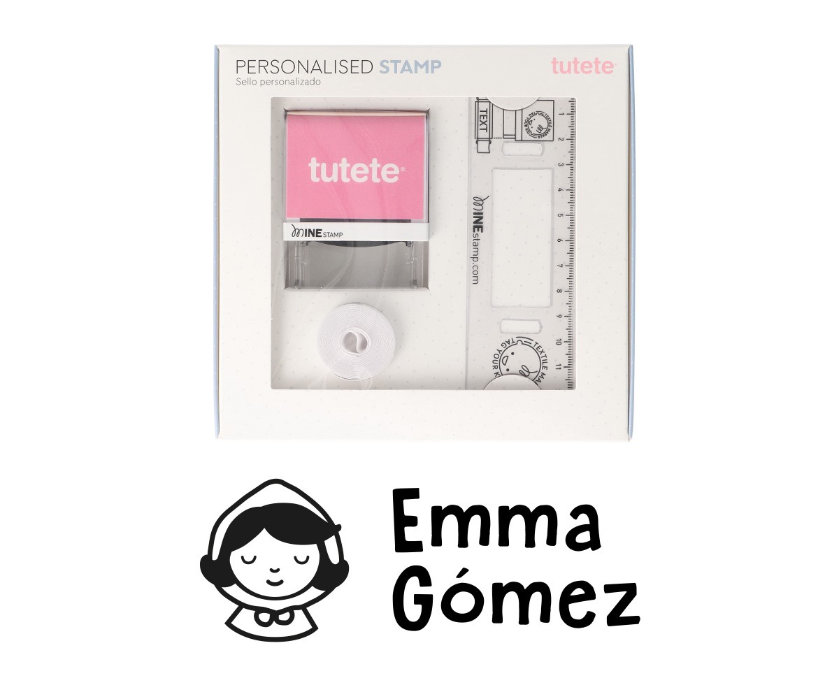 Sello Personalizado Little Red +  Cinta Blanca para Ropa Oscura