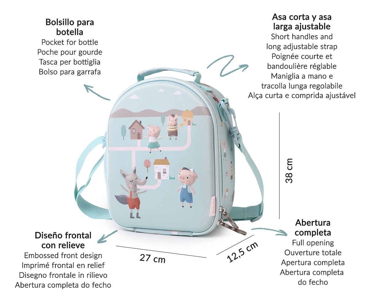 Sac à Goûter Isotherme 3D The Three Little Pigs