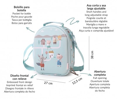 Bolsa Merienda Térmica 3D The Three Little Pigs Personalizable