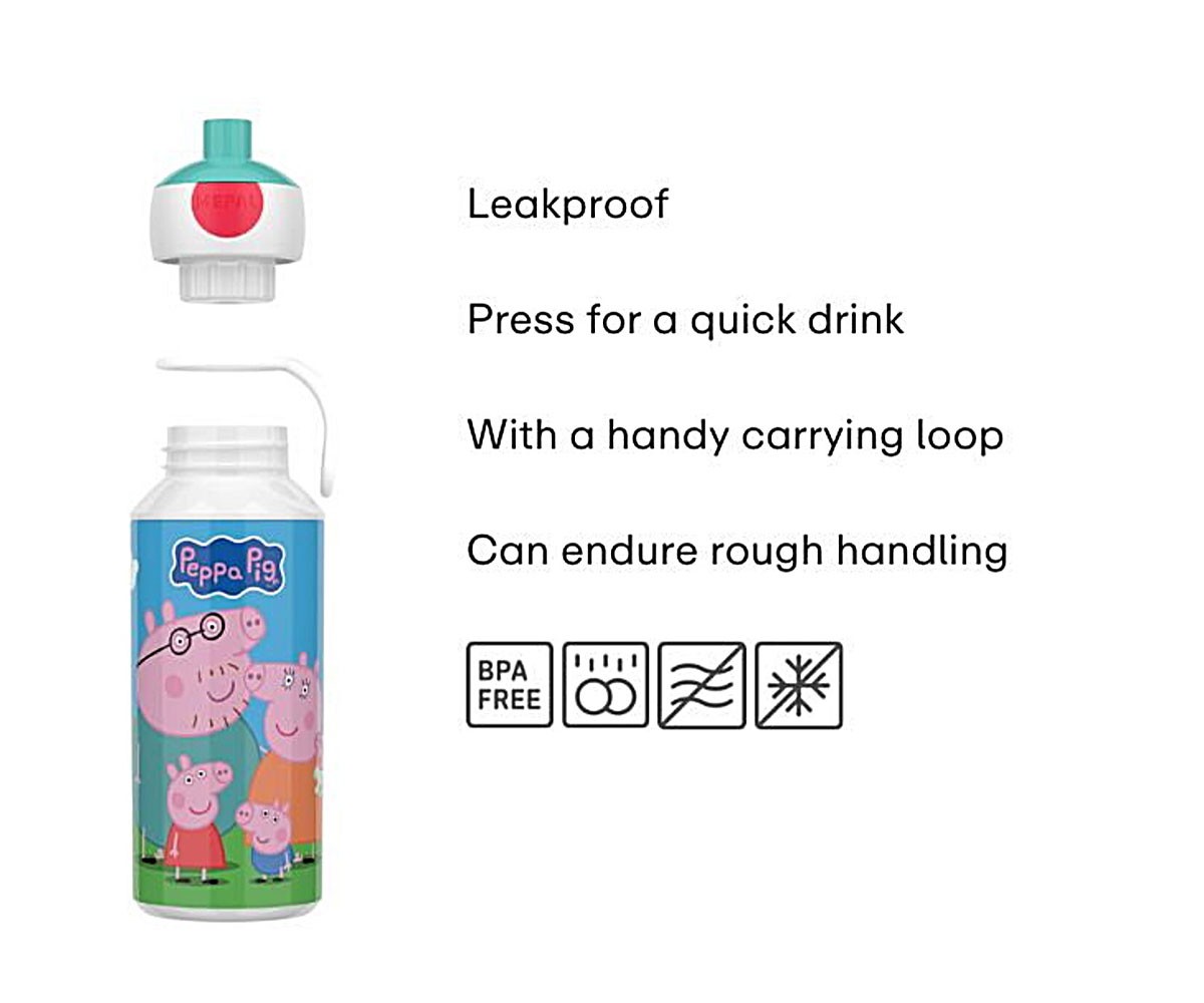 Garrafa Pop-Up Campus Peppa Pig 400 ml