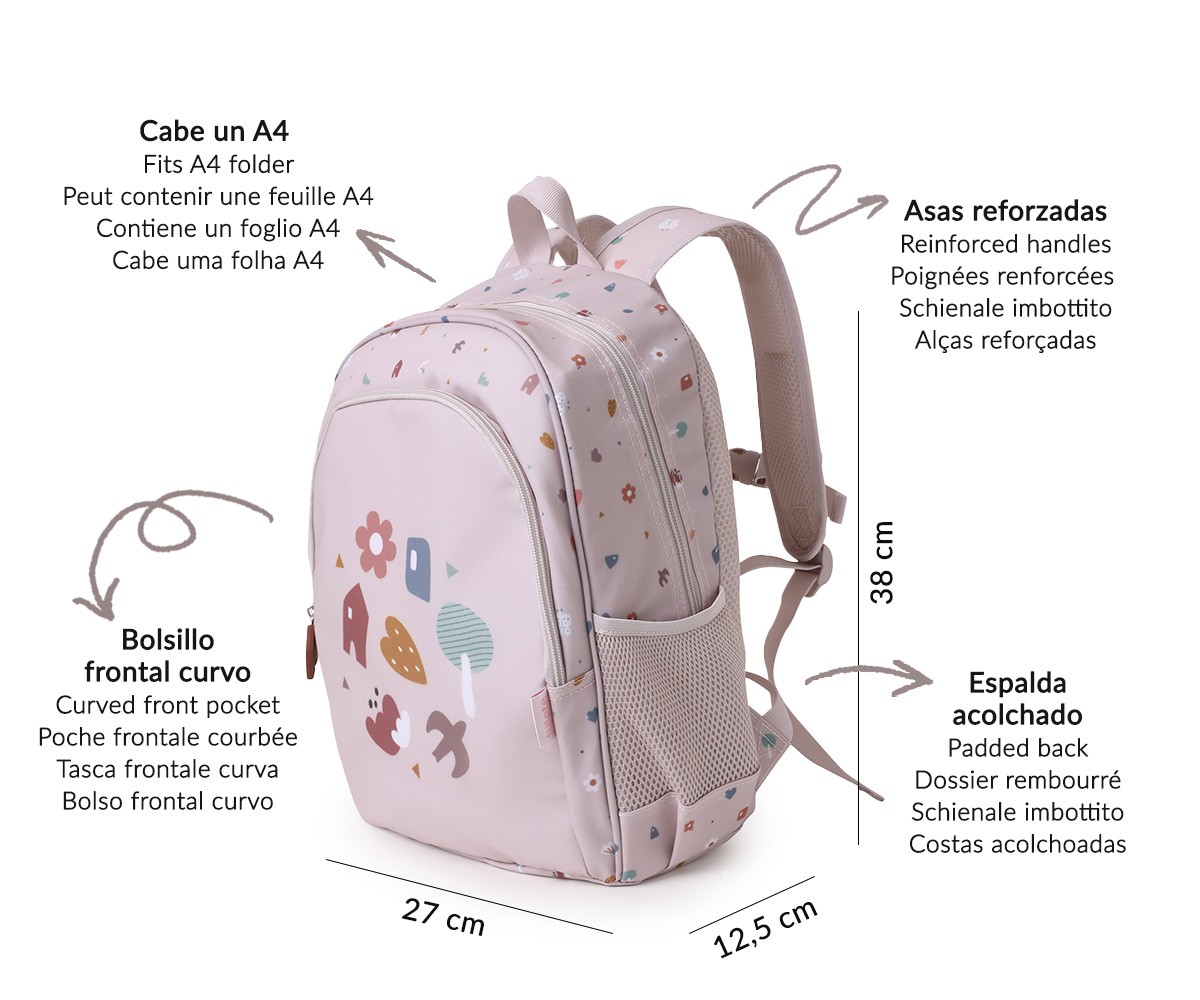 Medium Sized Backpack Geometric Nature