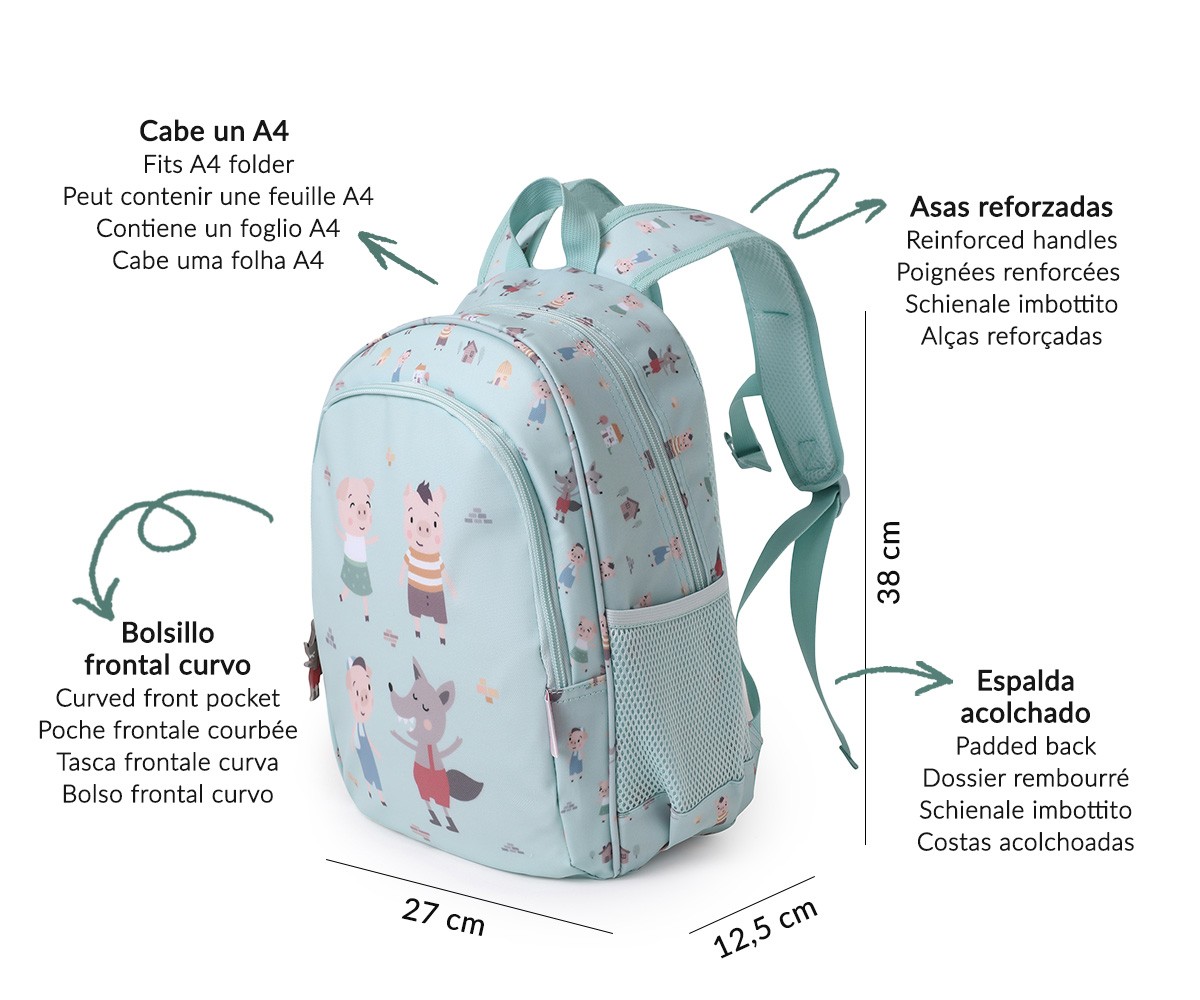 Medium Sized Backpack The Three Little Pigs