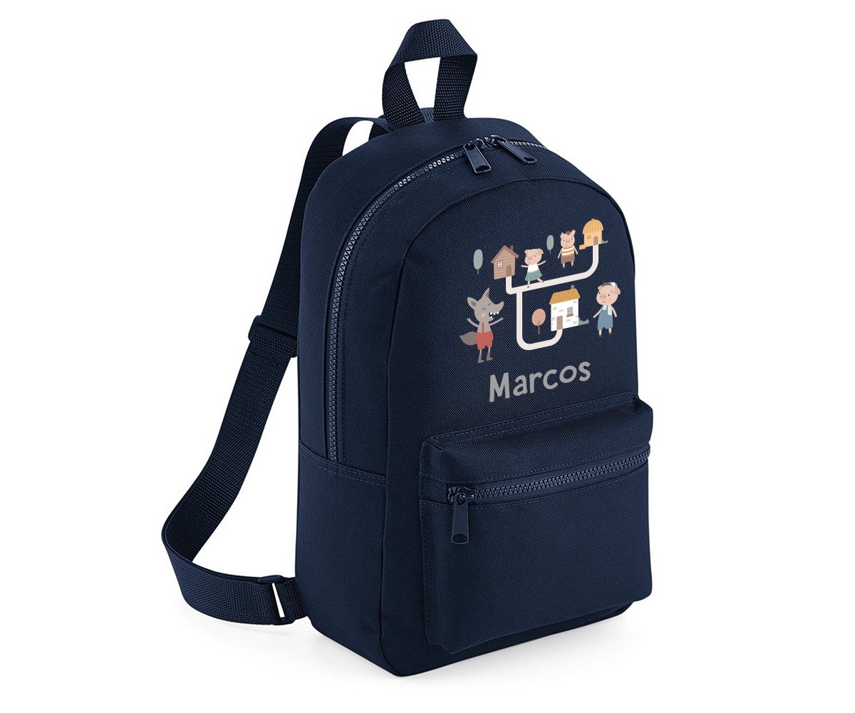 Mochila Mini Fashion Marino Personalizada The Three Little Pigs