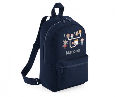 Mochila Mini Fashion Marino Personalizada The Three Little Pigs