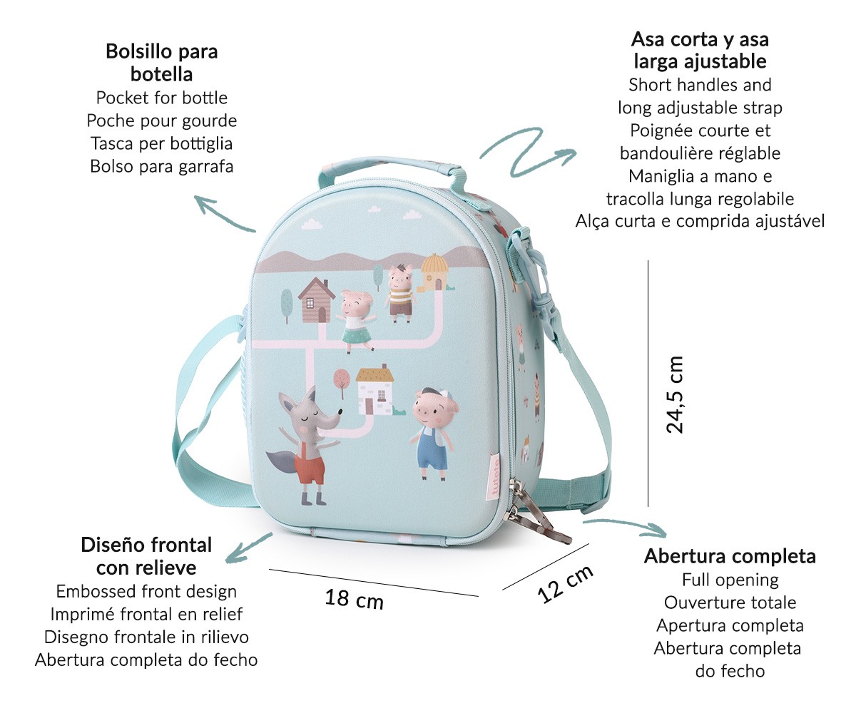 Sac à Goûter Isotherme 3D The Three Little Pigs