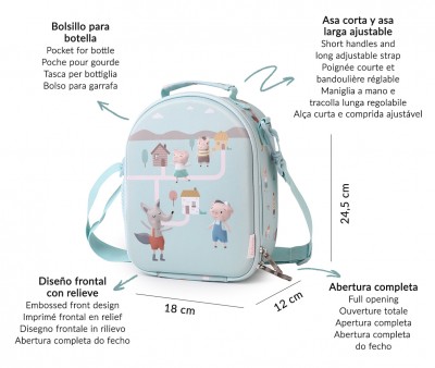 Bolsa Merienda Térmica 3D The Three Little Pigs Personalizable