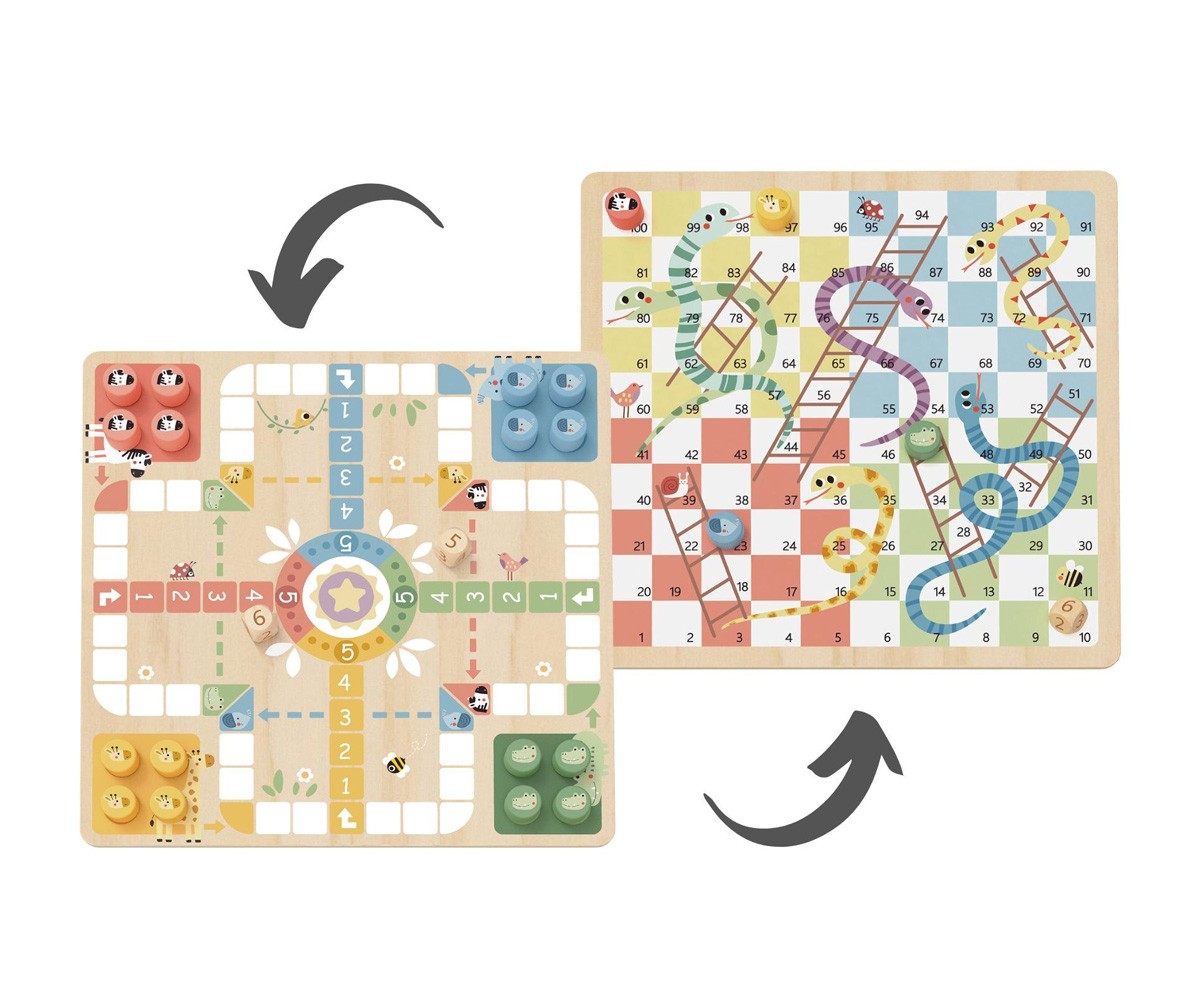 Jogo de tabuleiro 2 em 1: Ludo and Snake Game