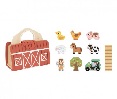 Set Maletín Granja de Madera