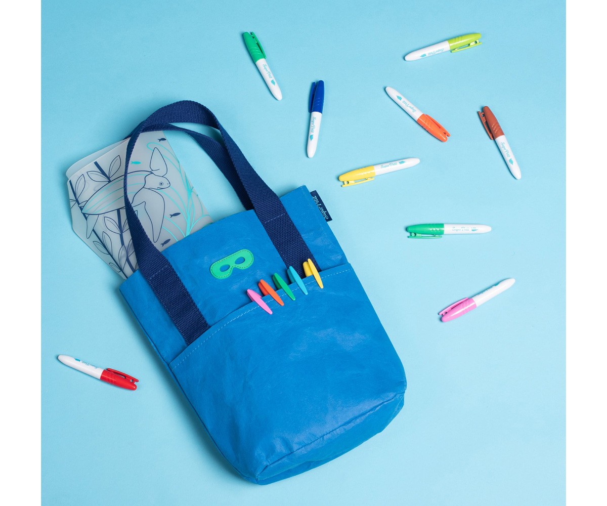 Borsa Tote Piccola Ecologica Pepito Navy Blue