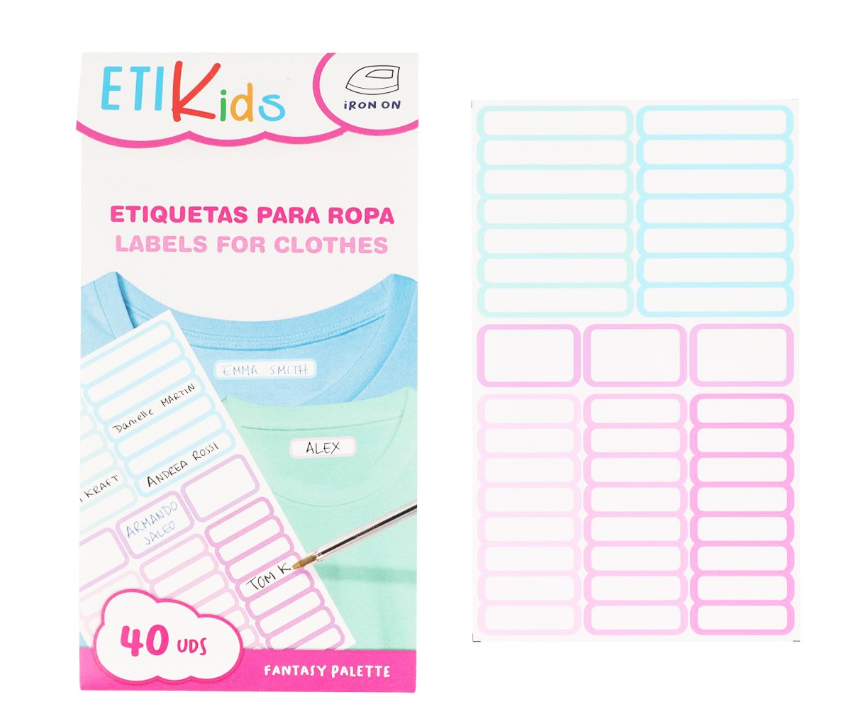 40 Etichette Termoadesive Testo Libero Fantasia
