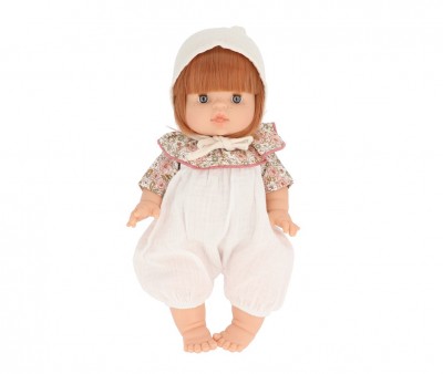 Muñeco Gordis Capucine con Pichi, Camisa Volante y Gorrito Crudo