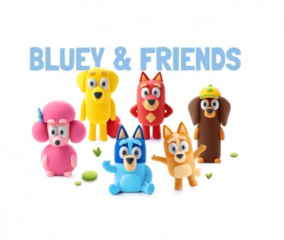 Plastilina Interattiva Bluey and Friends (15 vasetti)