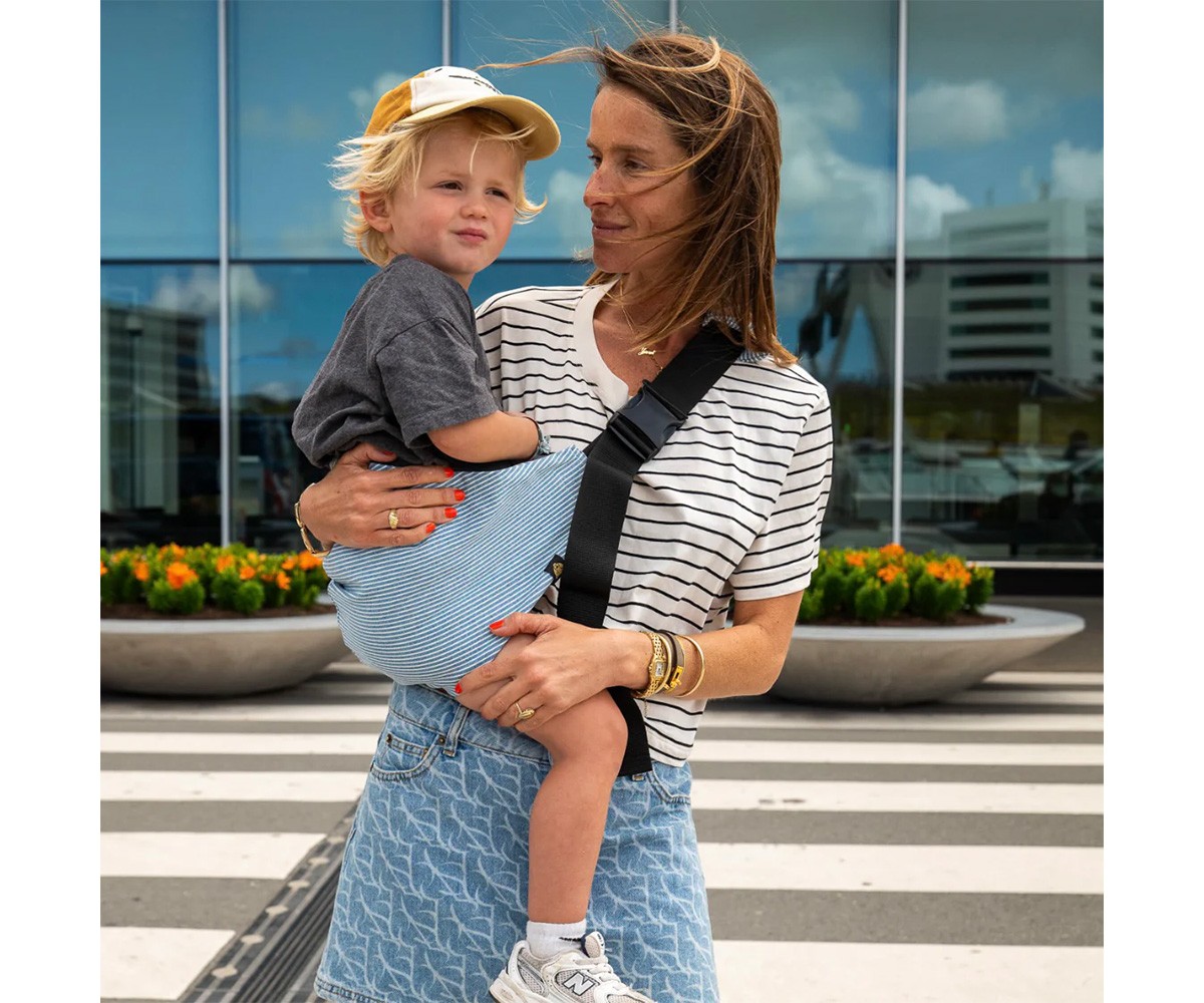 Portador de bebé Wildride Light Denim Stripes